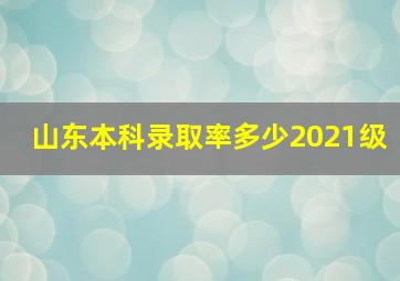 山东本科录取率多少2021级