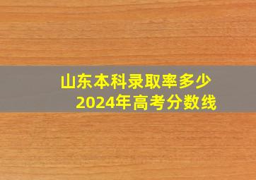 山东本科录取率多少2024年高考分数线