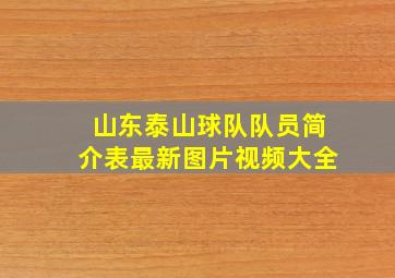 山东泰山球队队员简介表最新图片视频大全