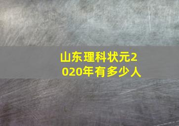 山东理科状元2020年有多少人