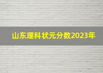 山东理科状元分数2023年