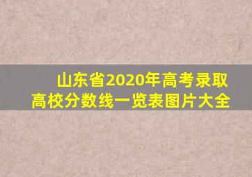 山东省2020年高考录取高校分数线一览表图片大全