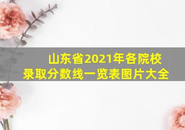 山东省2021年各院校录取分数线一览表图片大全