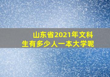 山东省2021年文科生有多少人一本大学呢