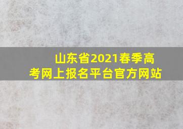 山东省2021春季高考网上报名平台官方网站