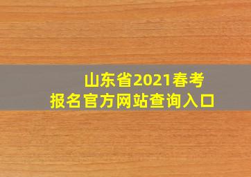 山东省2021春考报名官方网站查询入口