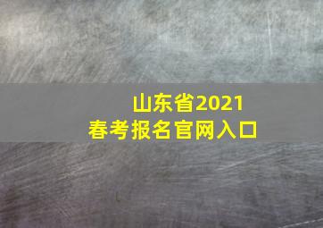 山东省2021春考报名官网入口