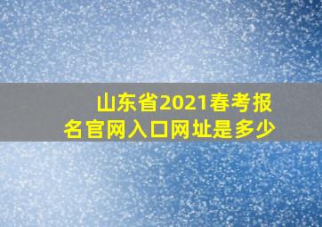 山东省2021春考报名官网入口网址是多少