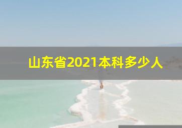 山东省2021本科多少人