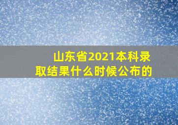 山东省2021本科录取结果什么时候公布的