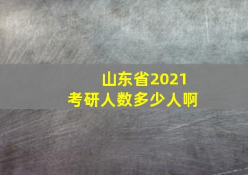 山东省2021考研人数多少人啊