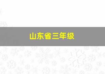 山东省三年级