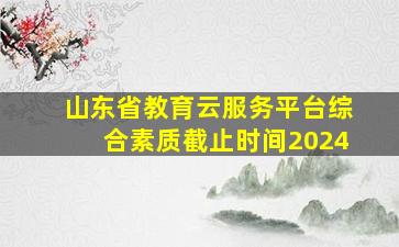 山东省教育云服务平台综合素质截止时间2024