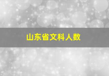 山东省文科人数