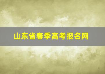 山东省春季高考报名网