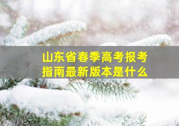 山东省春季高考报考指南最新版本是什么