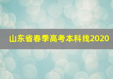 山东省春季高考本科线2020