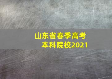 山东省春季高考本科院校2021