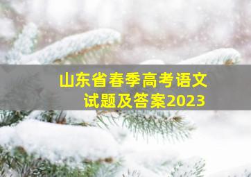 山东省春季高考语文试题及答案2023