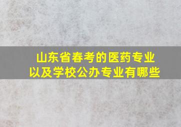 山东省春考的医药专业以及学校公办专业有哪些