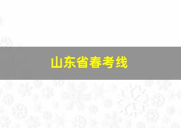 山东省春考线