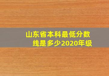 山东省本科最低分数线是多少2020年级