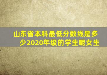 山东省本科最低分数线是多少2020年级的学生呢女生