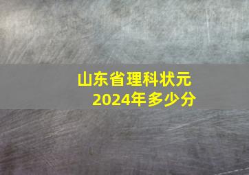 山东省理科状元2024年多少分