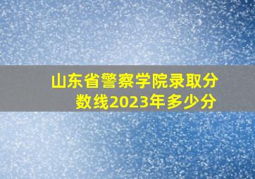 山东省警察学院录取分数线2023年多少分