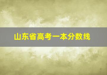 山东省高考一本分数线