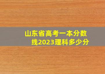 山东省高考一本分数线2023理科多少分