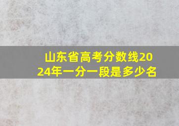 山东省高考分数线2024年一分一段是多少名