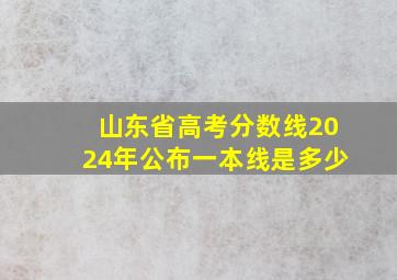 山东省高考分数线2024年公布一本线是多少