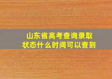 山东省高考查询录取状态什么时间可以查到