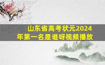 山东省高考状元2024年第一名是谁呀视频播放