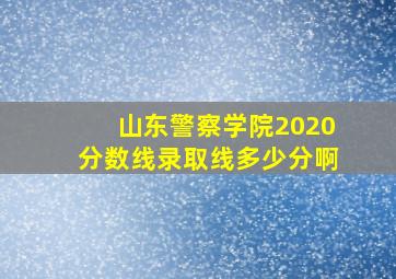 山东警察学院2020分数线录取线多少分啊