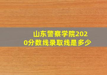 山东警察学院2020分数线录取线是多少