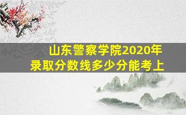 山东警察学院2020年录取分数线多少分能考上