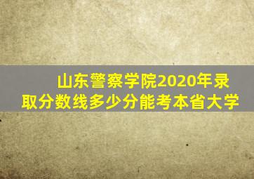 山东警察学院2020年录取分数线多少分能考本省大学