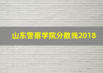 山东警察学院分数线2018