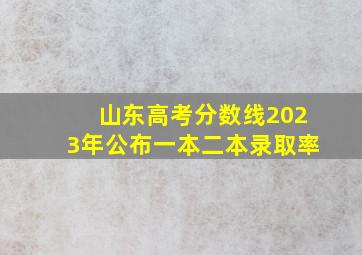 山东高考分数线2023年公布一本二本录取率