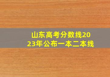 山东高考分数线2023年公布一本二本线