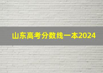 山东高考分数线一本2024