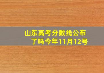 山东高考分数线公布了吗今年11月12号