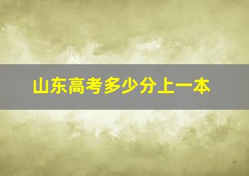 山东高考多少分上一本