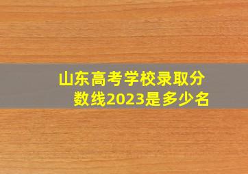 山东高考学校录取分数线2023是多少名