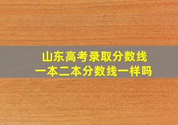 山东高考录取分数线一本二本分数线一样吗