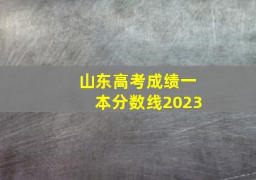 山东高考成绩一本分数线2023