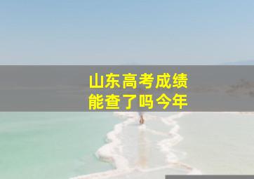 山东高考成绩能查了吗今年