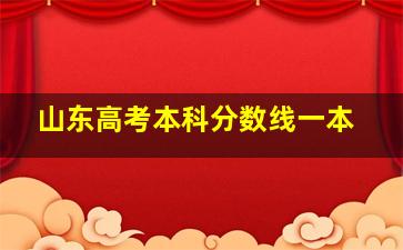 山东高考本科分数线一本